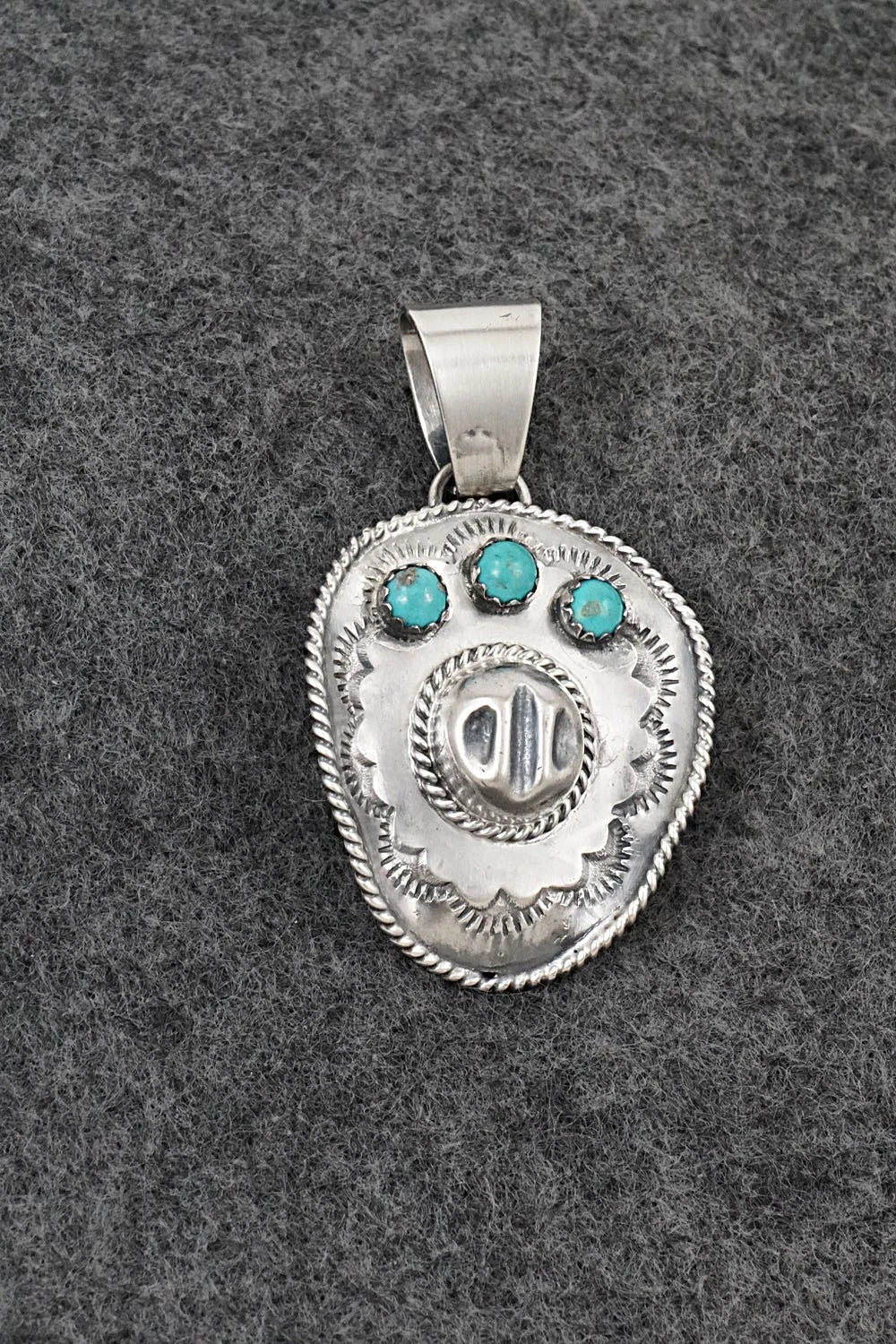 Turquoise & Sterling Silver Pendant - Bobby Platero
