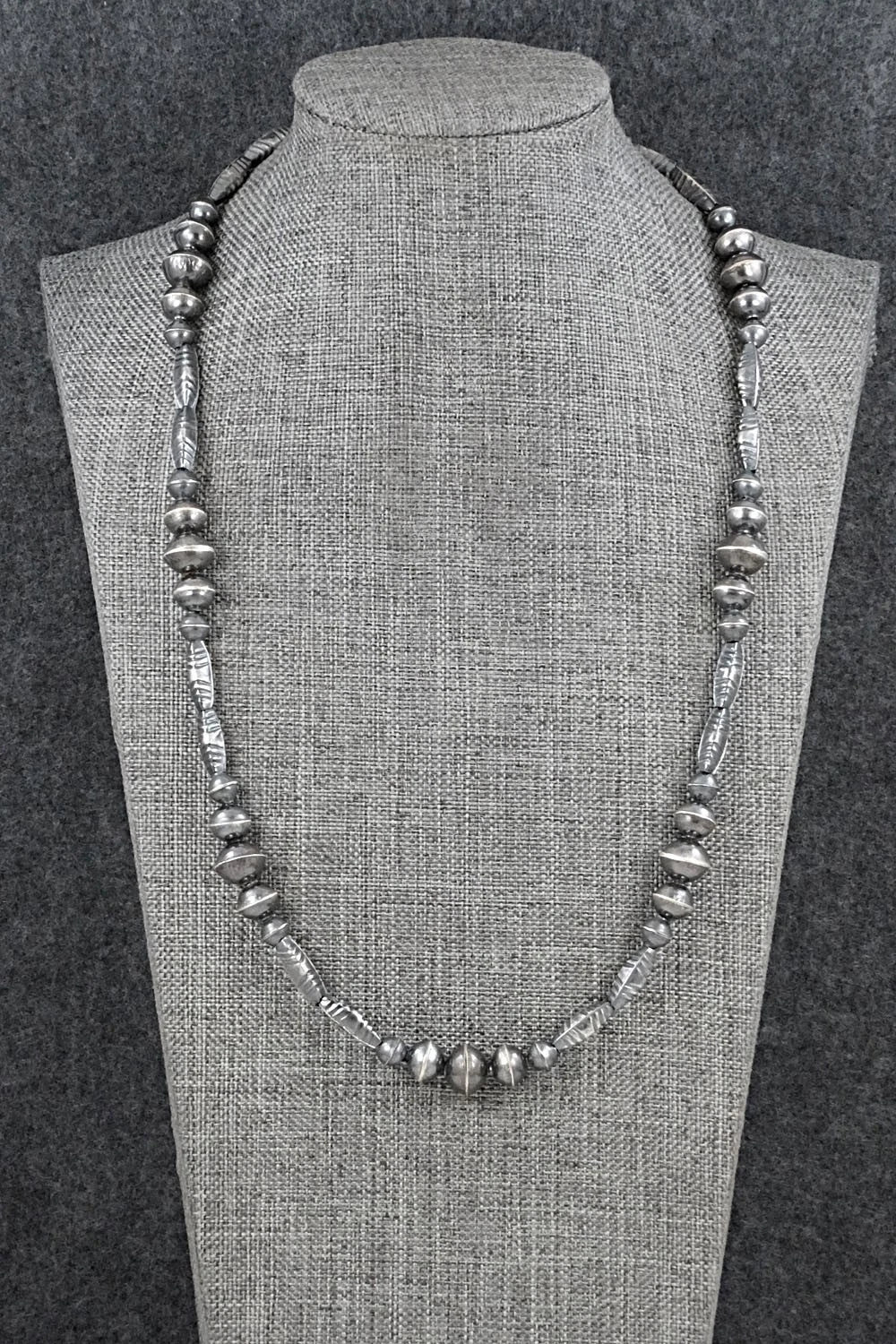 Sterling Silver Navajo Pearl Necklace 22" - Vintage