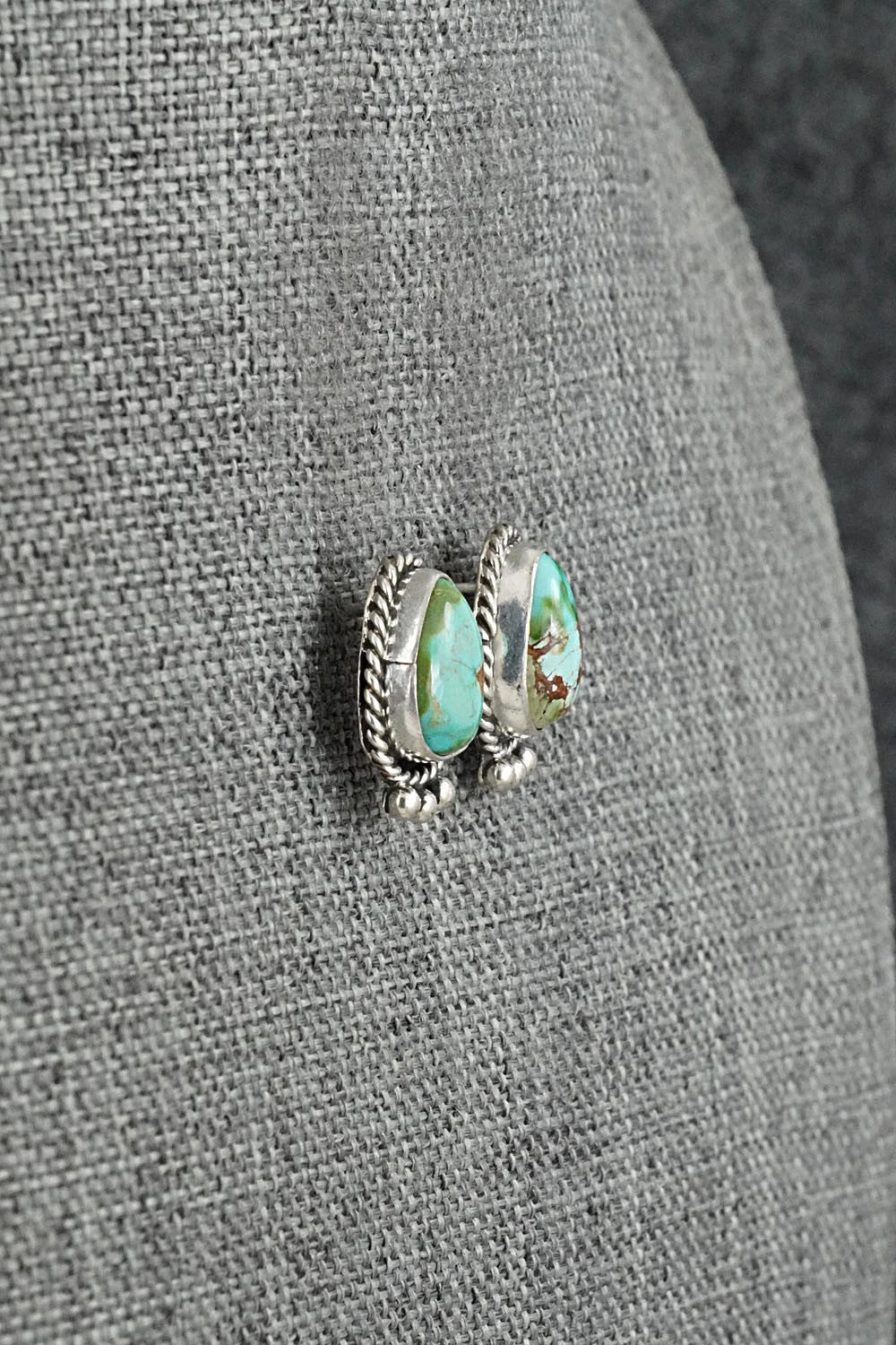Turquoise & Sterling Silver Earrings - Eugene Gruber