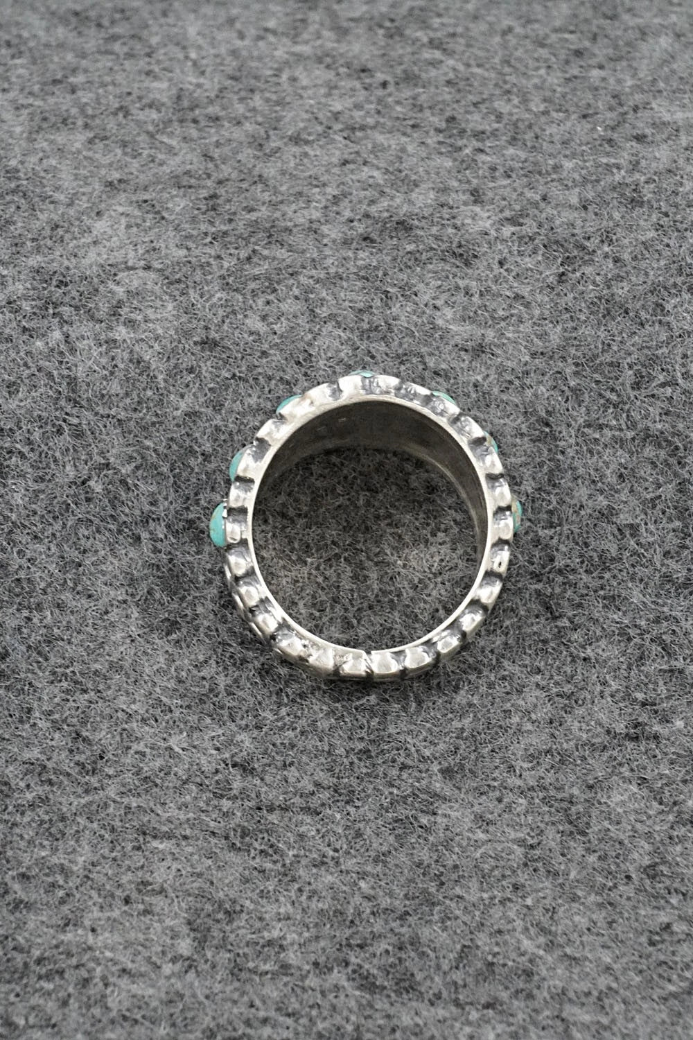 Turquoise & Sterling Silver Ring - Harry B. Yazzie - Size 8.5