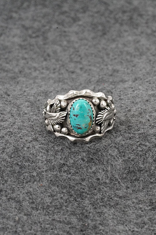 Turquoise & Sterling Silver Ring - Genevieve Francisco - Size 12