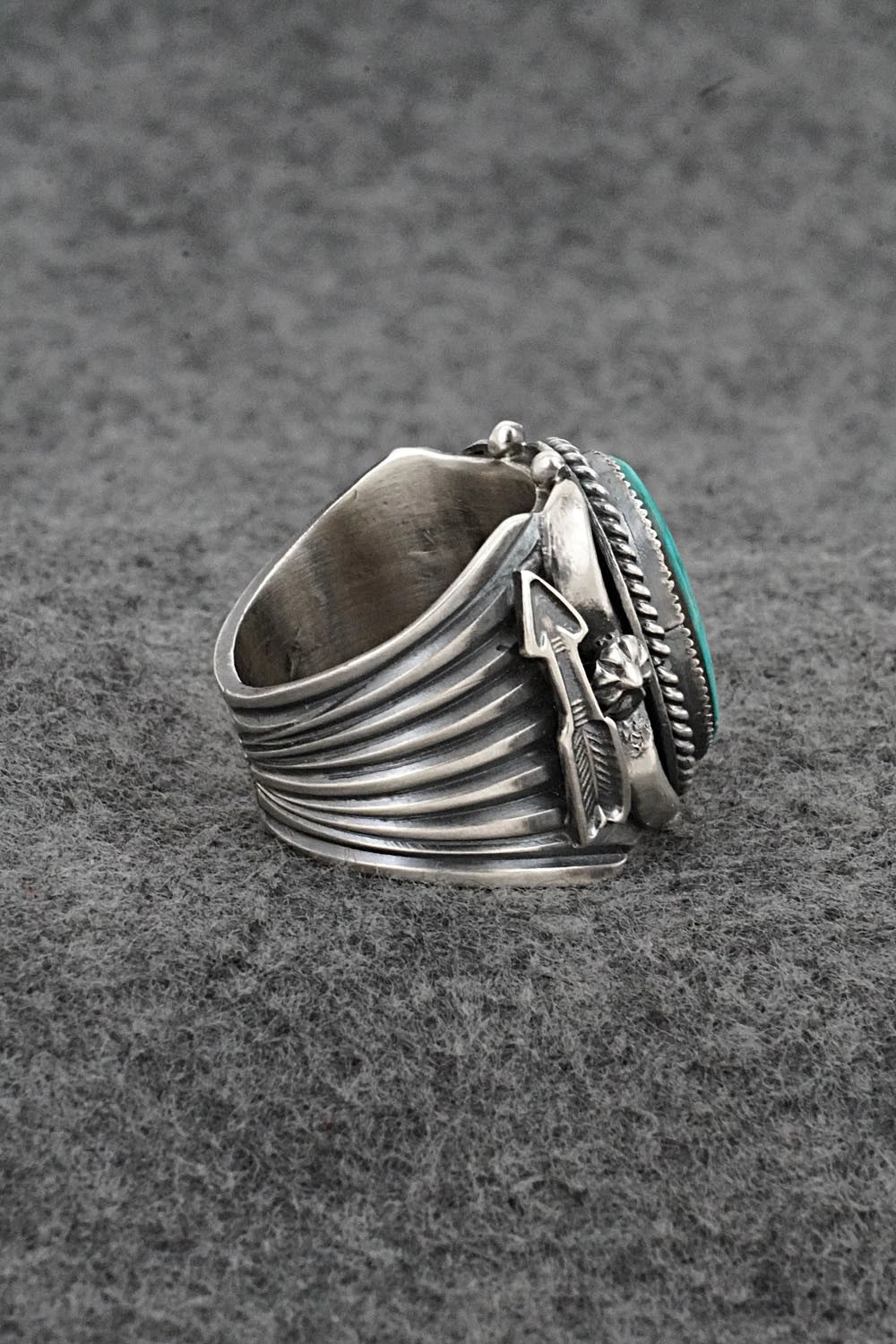 Turquoise & Sterling Silver Ring - Delbert Gordon - Size 8