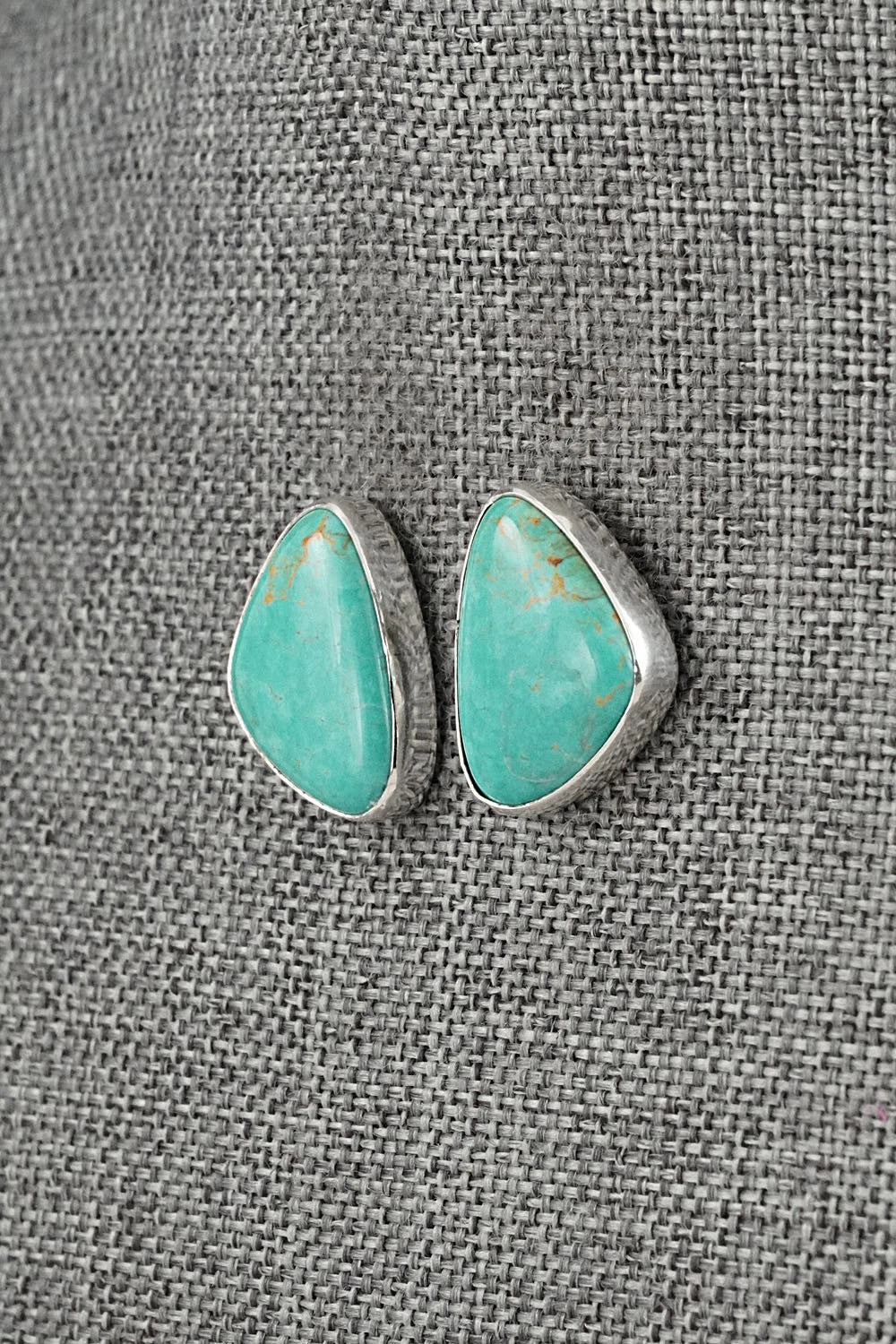 Turquoise & Sterling Silver Earrings - Eugene Gruber