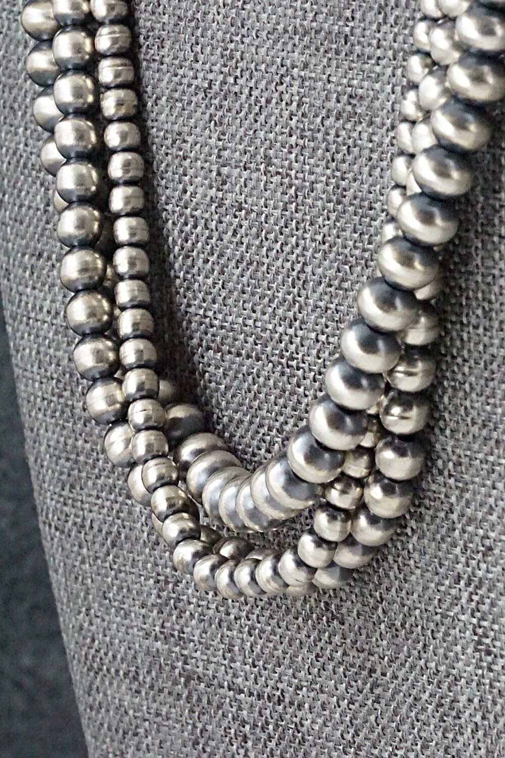 Sterling Silver Navajo Pearl Necklace 20" - Dorinda Mariano