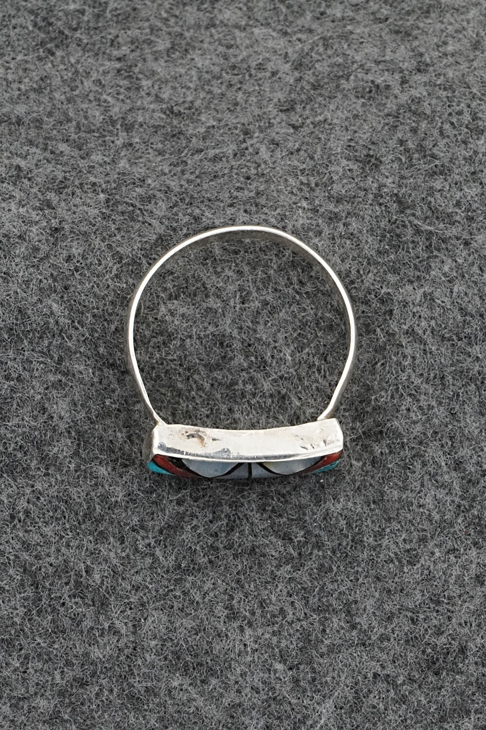 Multi-Stone & Sterling Silver Inlay Ring - Ola Eriacho - Size 11