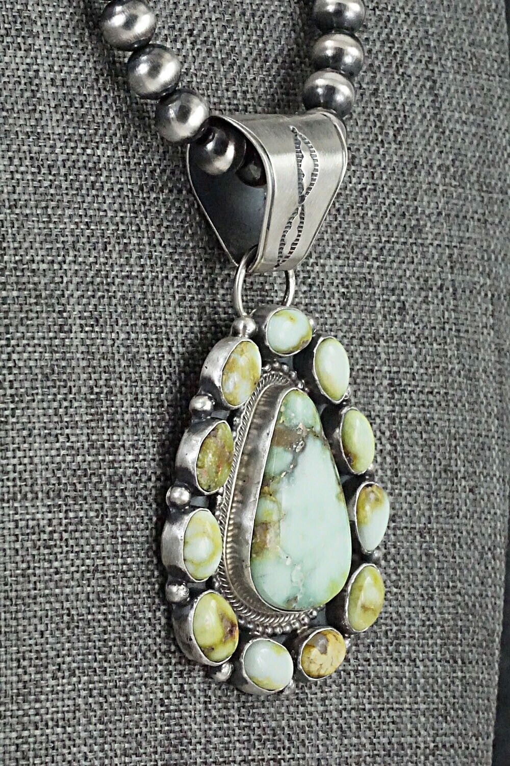 Turquoise & Sterling Silver Necklace - Tom Lewis