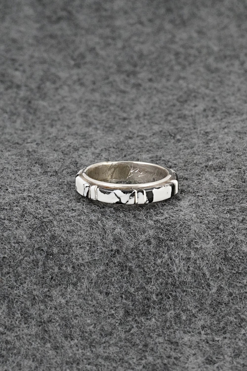 White Buffalo & Sterling Silver Ring - Terrance Panteah - Size 7