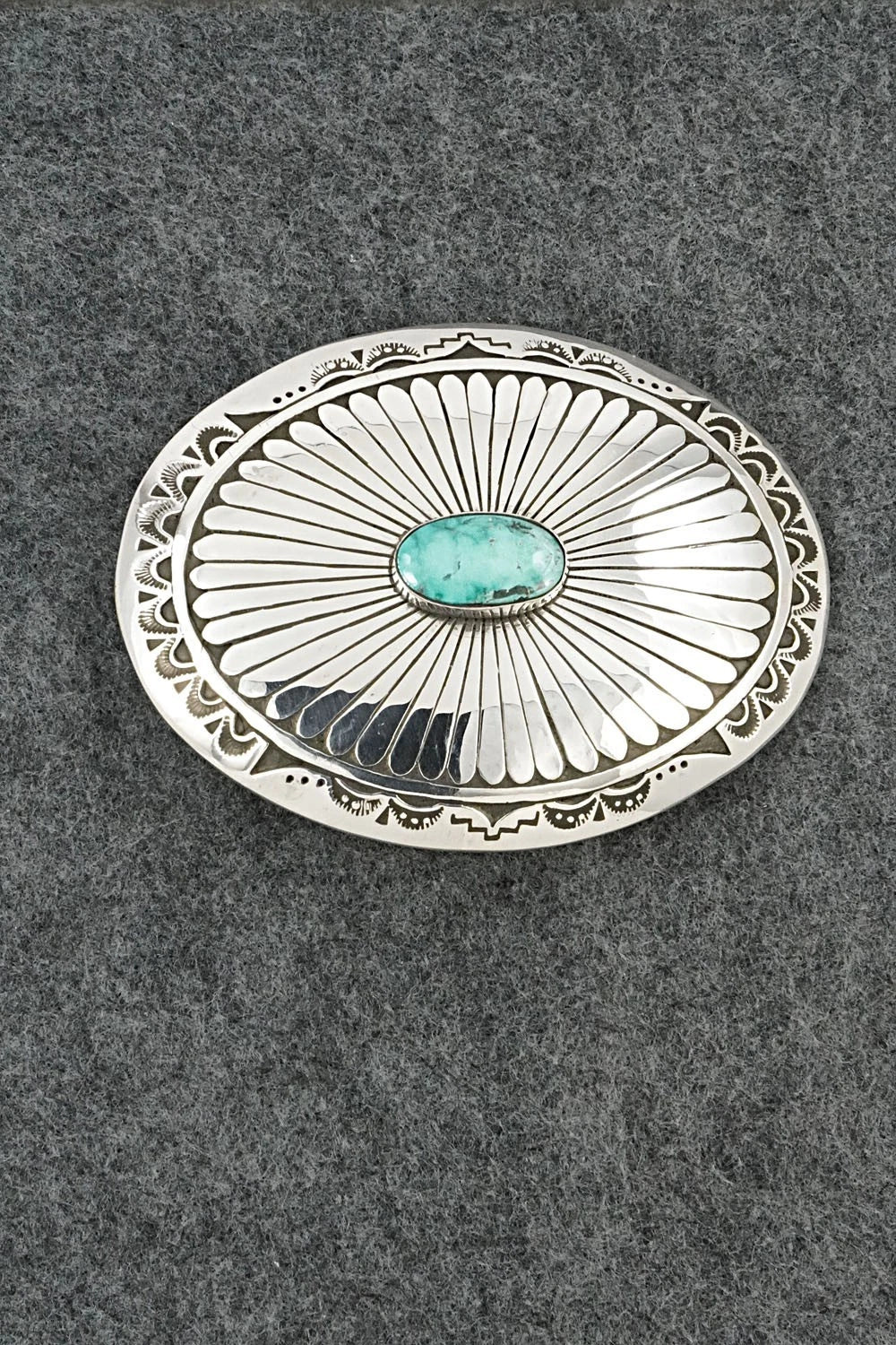 Turquoise & Sterling Silver Bolo Tie and Buckle - Charlie John