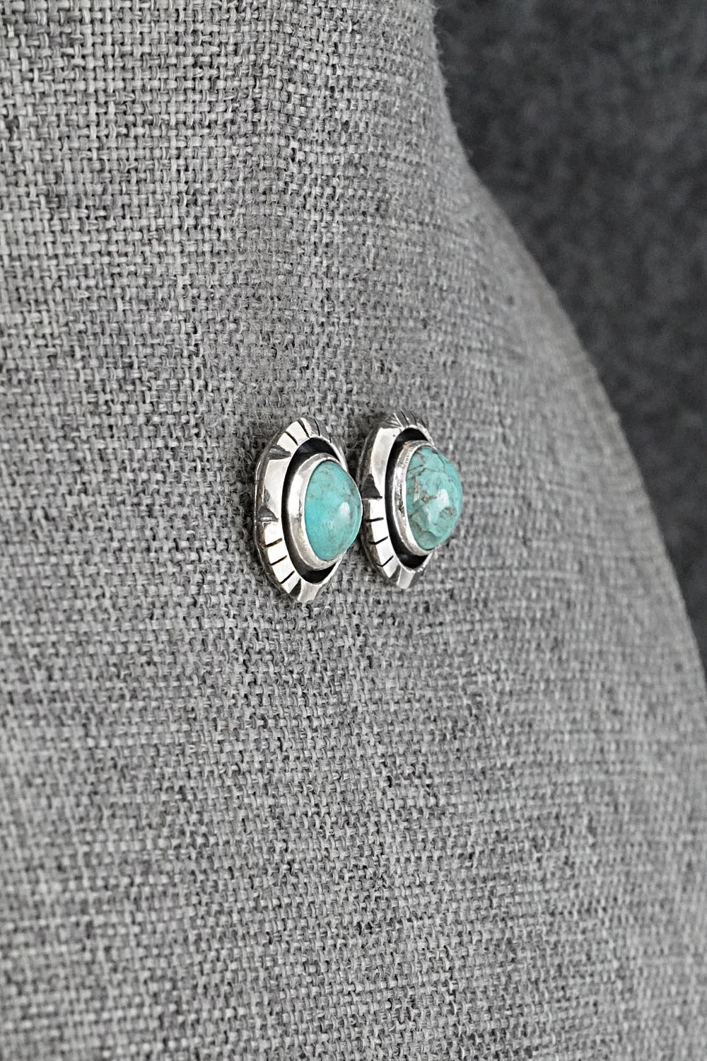 Turquoise & Sterling Silver Earrings - Amos Begay