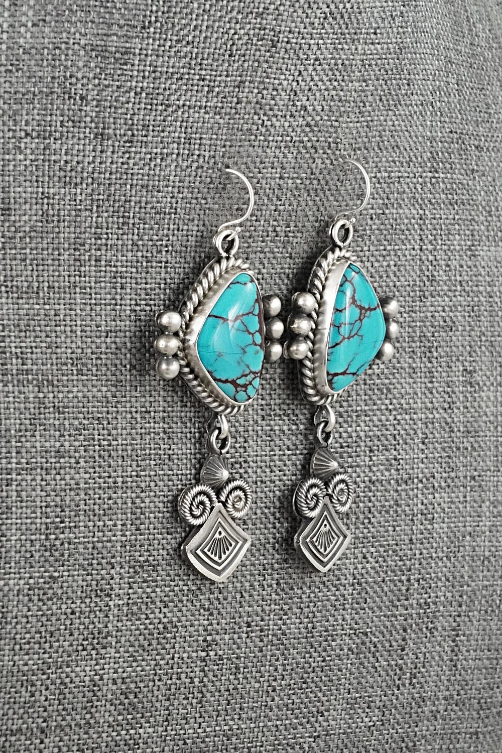 Turquoise & Sterling Silver Earrings - Michael Calladitto