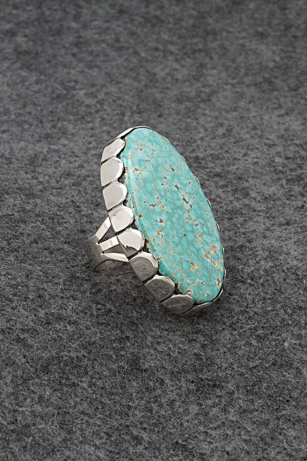 Turquoise & Sterling Silver Ring - Ella Linkin - Size 7.5