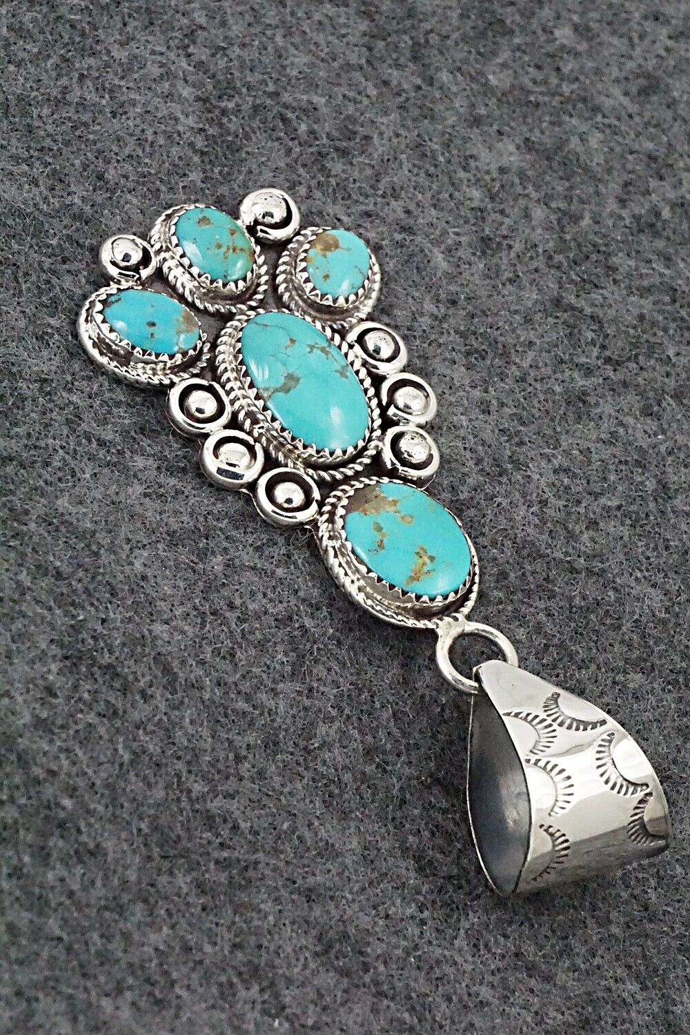 Turquoise & Sterling Silver Pendant - Ernest Hawthorne