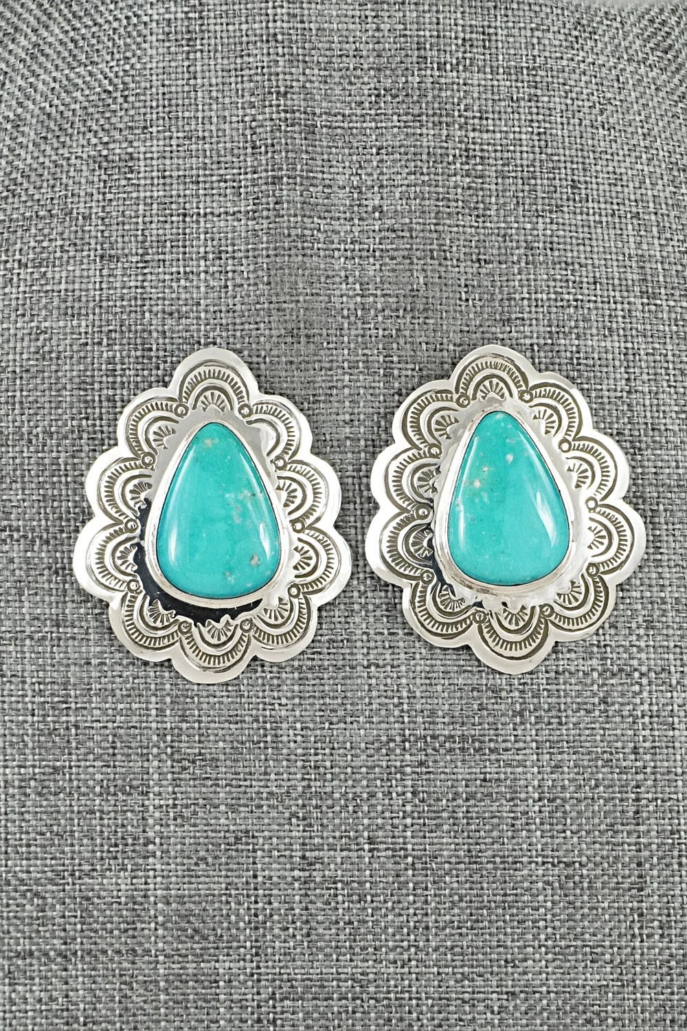 Turquoise & Sterling Silver Earrings - Arnold Blackgoat