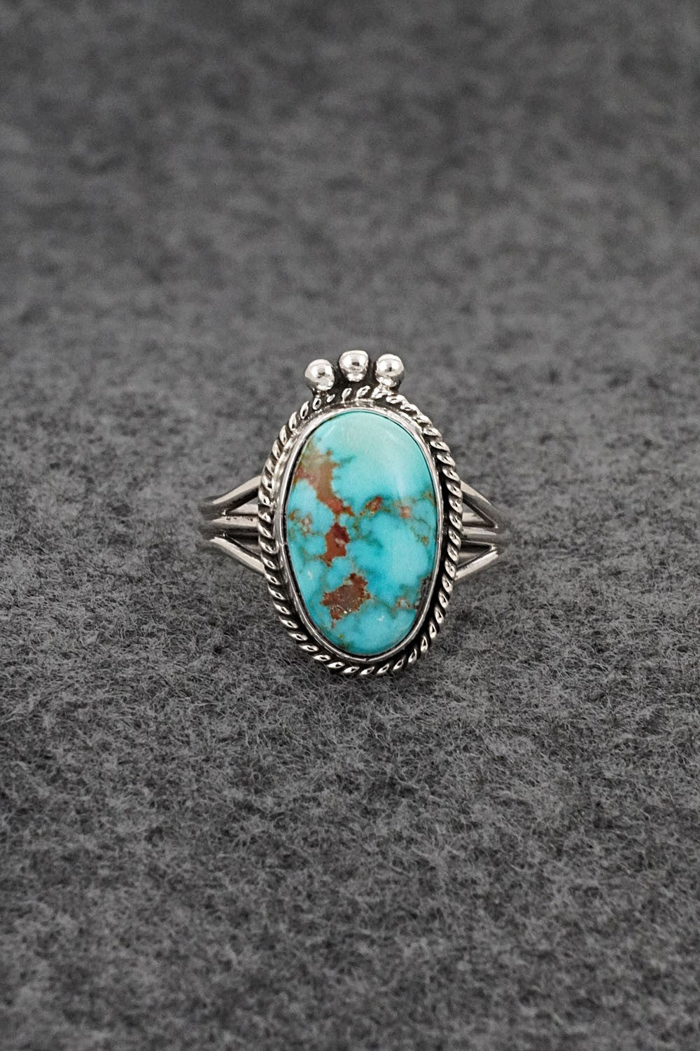 Turquoise & Sterling Silver Ring - Rena Begay - Size 8.5