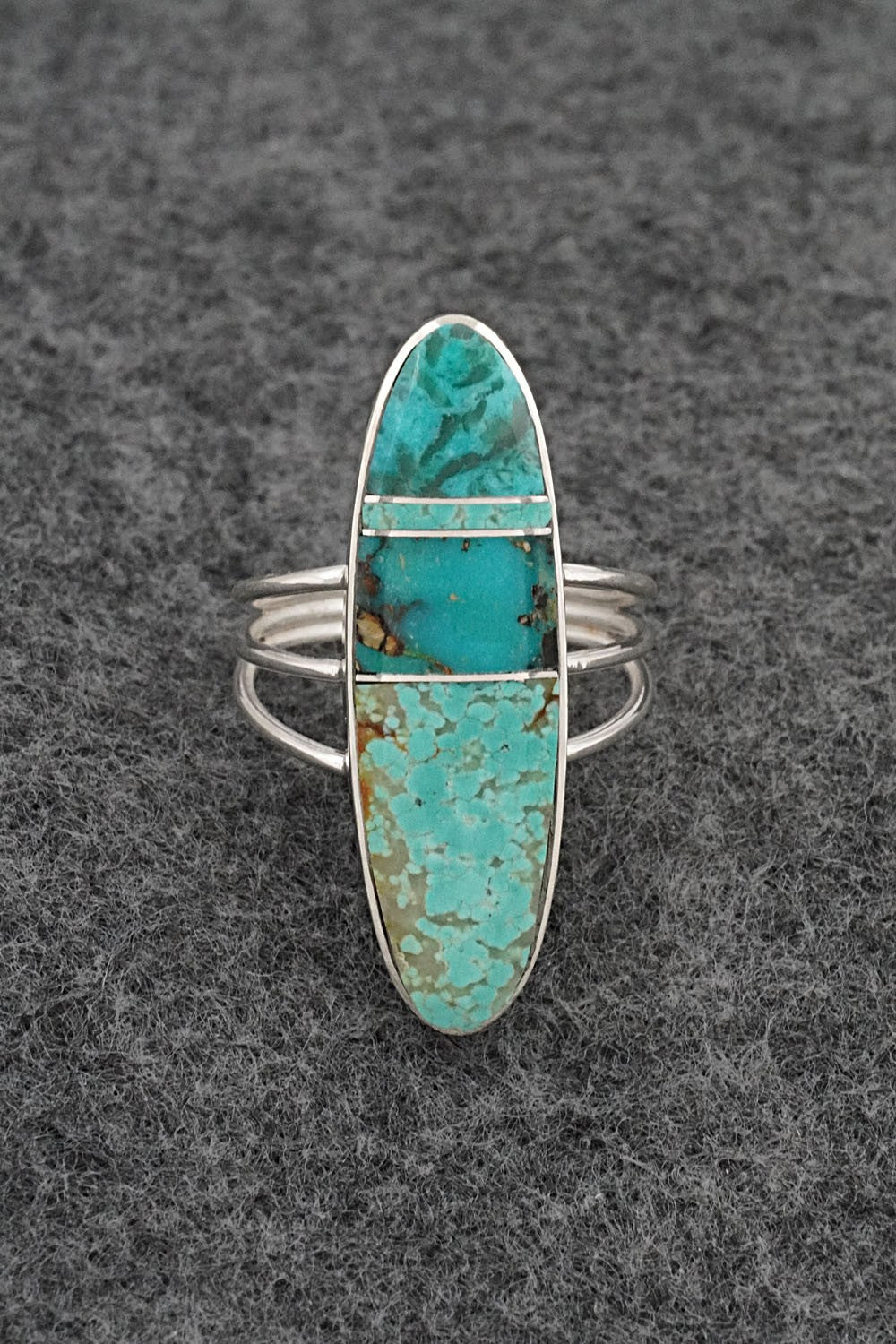 Turquoise & Sterling Silver Ring - Harold Smith - Size 8