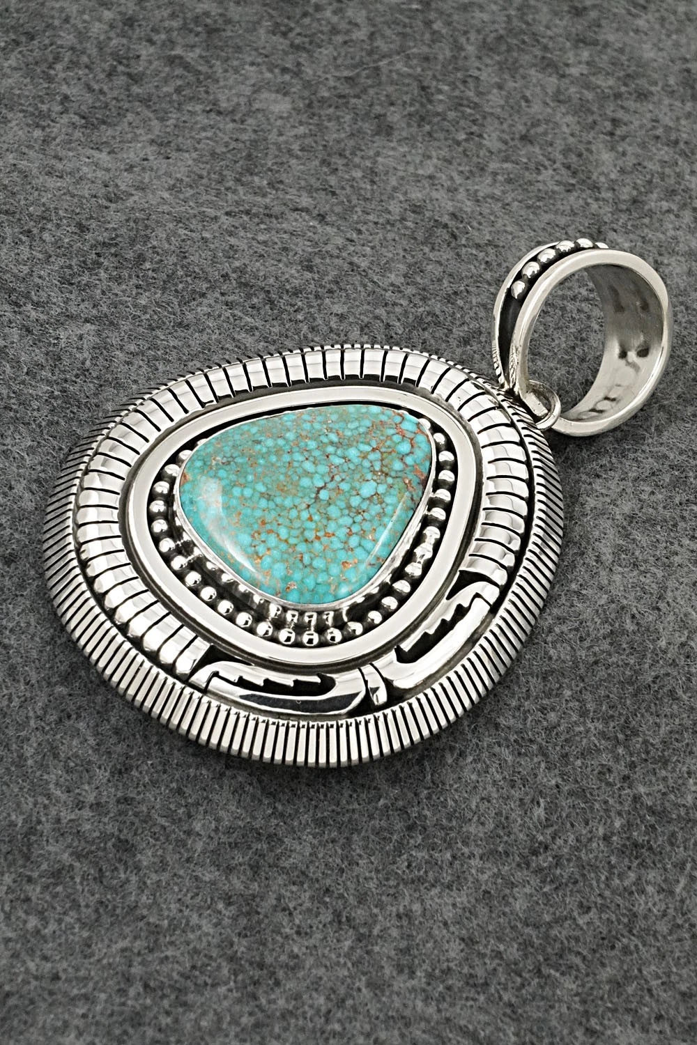 Turquoise and Sterling Silver Pendant - Jonathan Nez