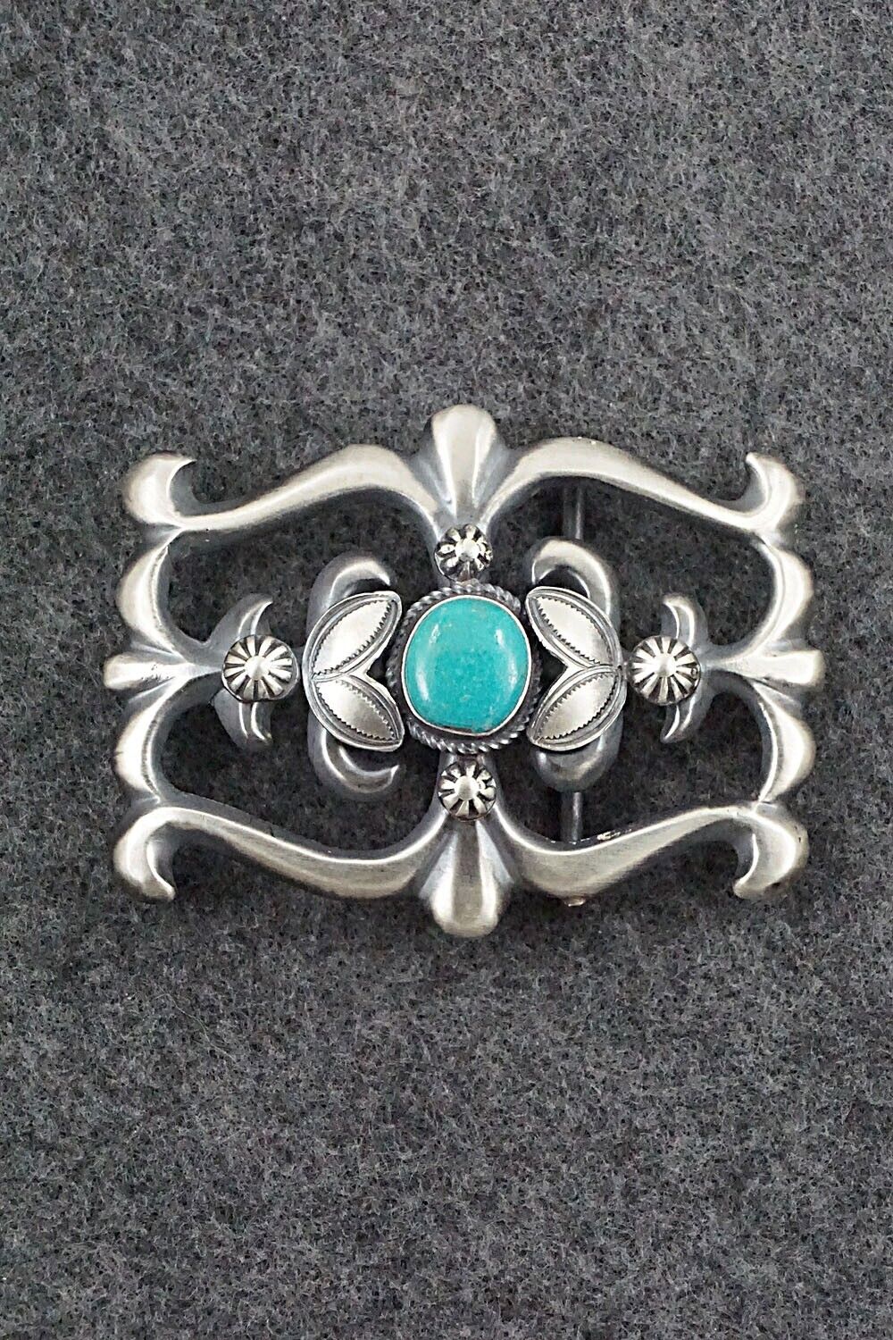 Turquoise & Sterling Silver Belt Buckle - Henry Morgan