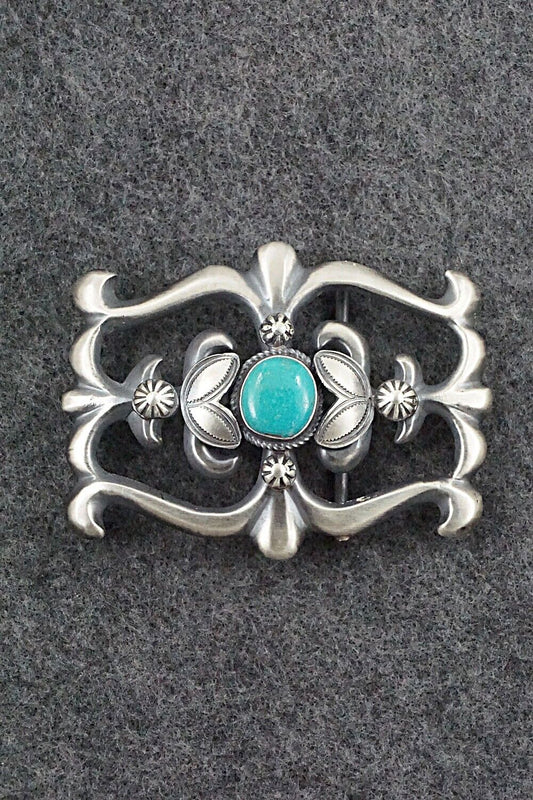 Turquoise & Sterling Silver Belt Buckle - Henry Morgan