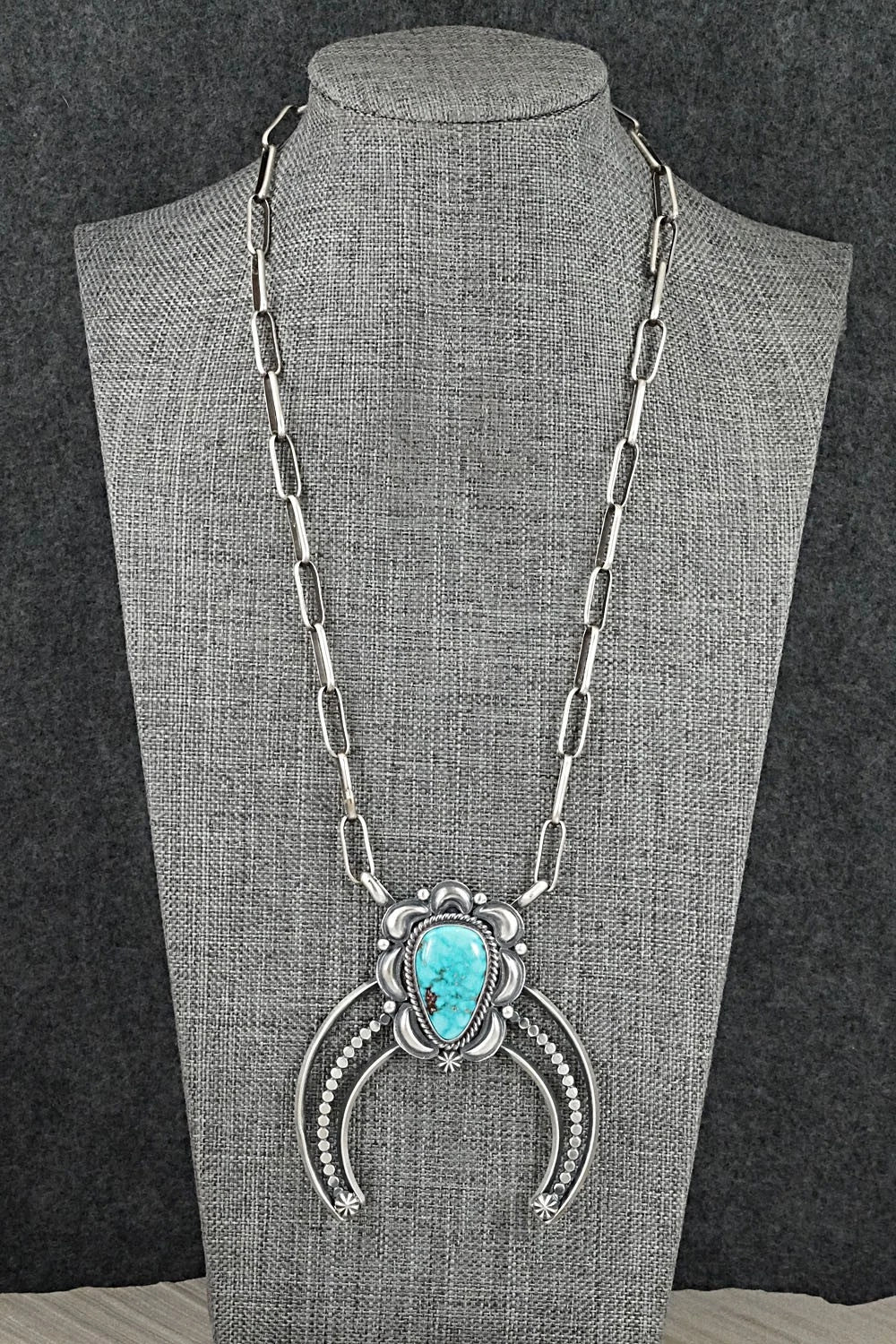 Turquoise & Sterling Silver Necklace - Raymond Delgarito
