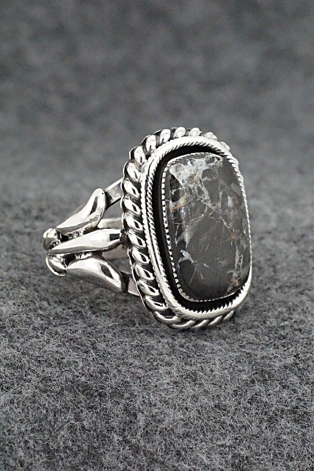 White Buffalo & Sterling Silver Ring - Andrew Vandever - Size 12