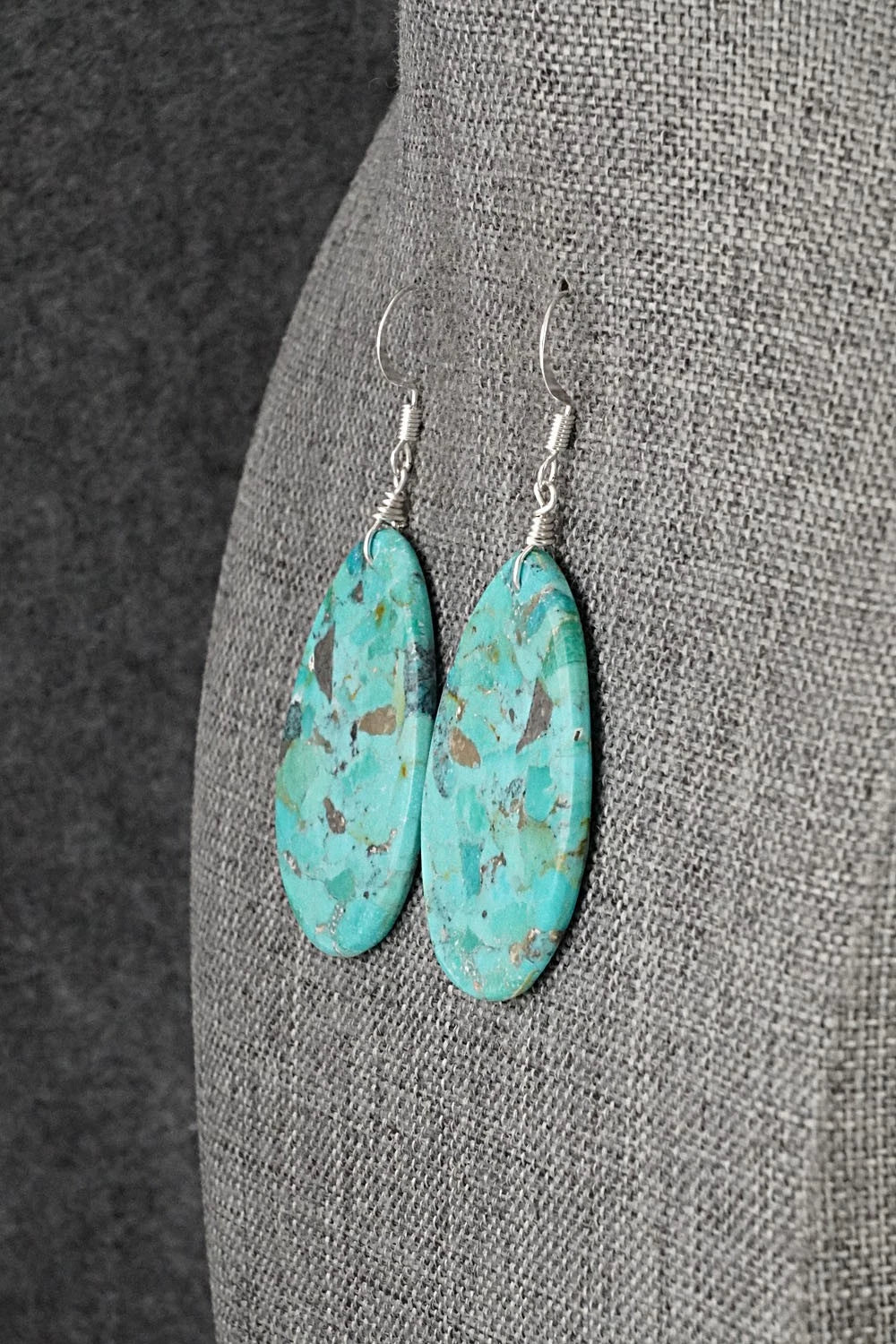 Turquoise & Sterling Silver Earrings - Lupe Lovato