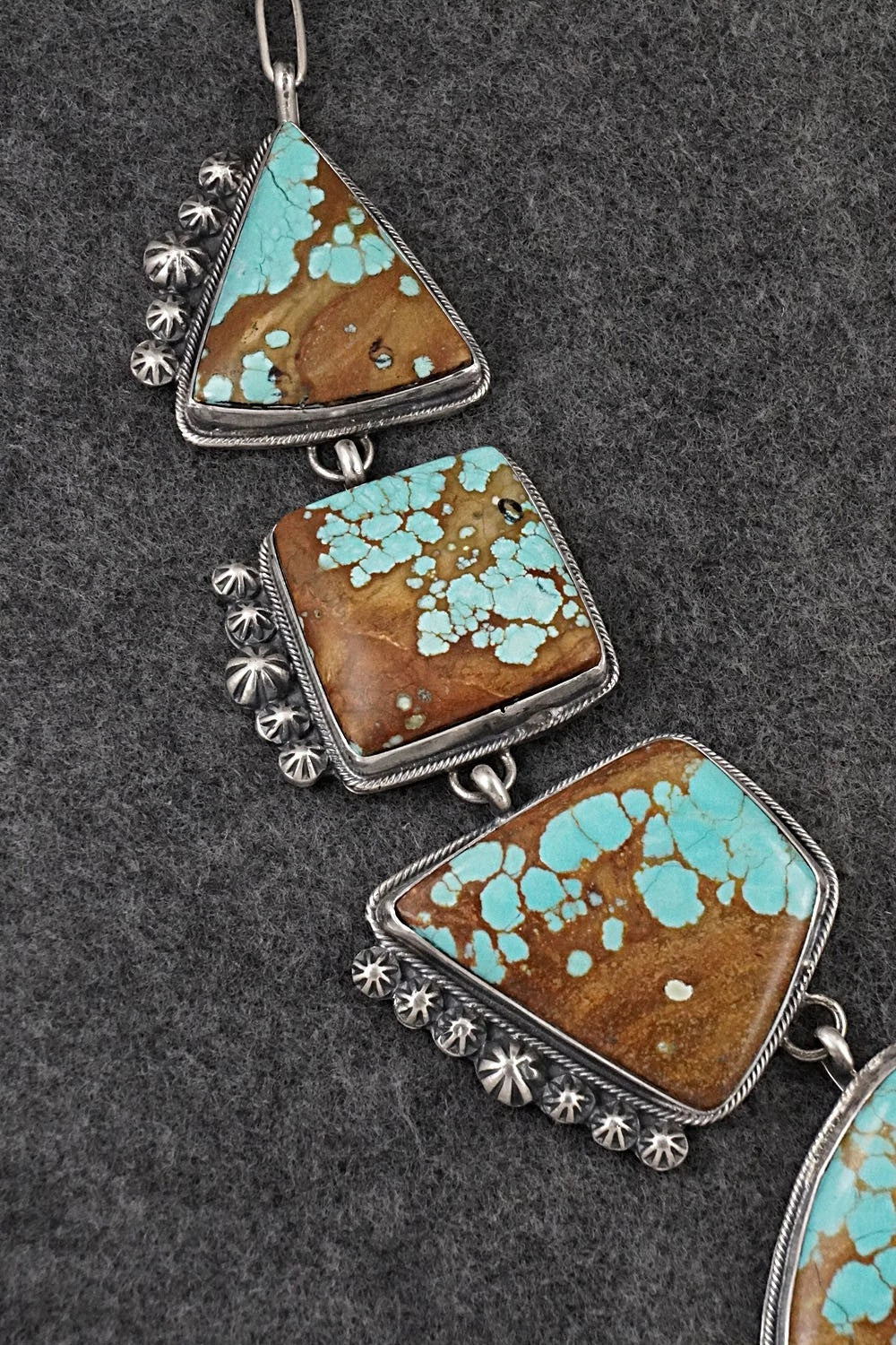 Turquoise & Sterling Silver Necklace and Earrings Set - Bobby Johnson