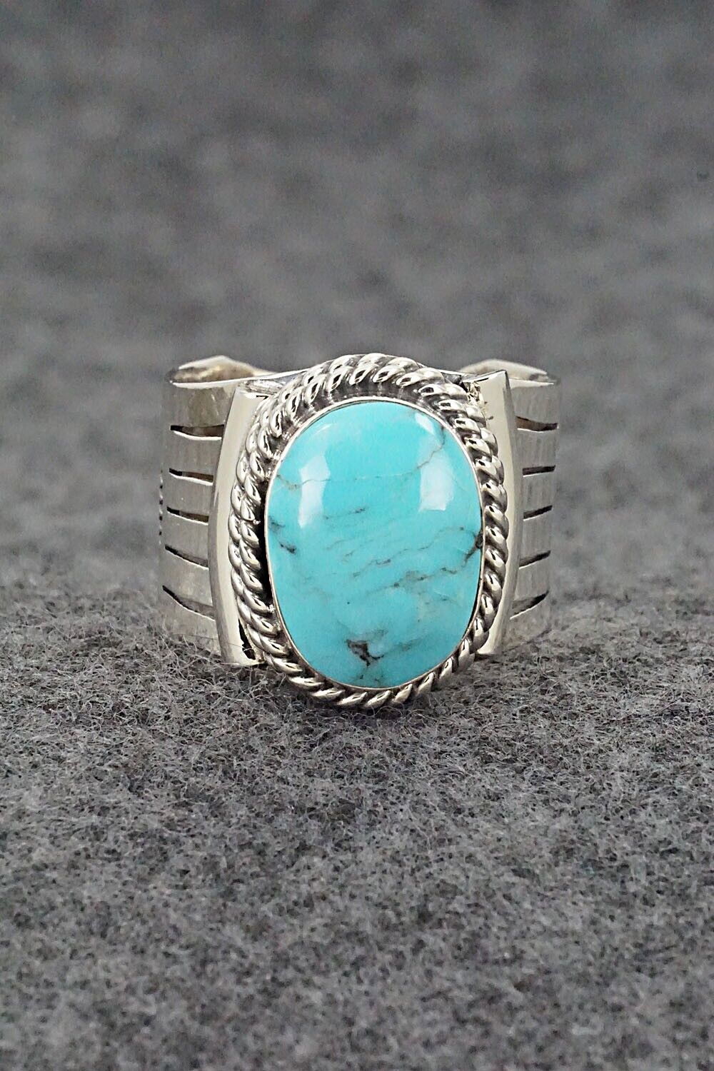 Turquoise and Sterling Silver Ring - Bucky Belin - Size 12