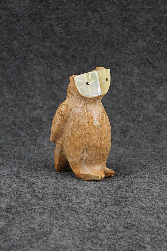 Owl Zuni Fetish Carving - Freddie Leekya