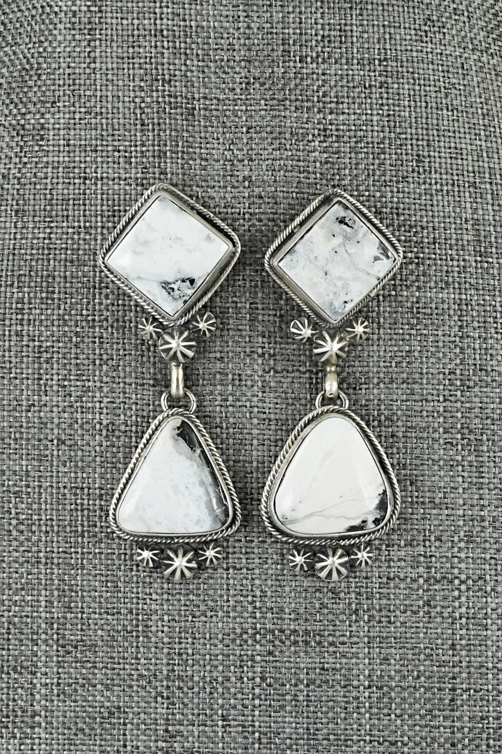 White Buffalo & Sterling Silver Necklace and Earrings Set - Paul Livingston