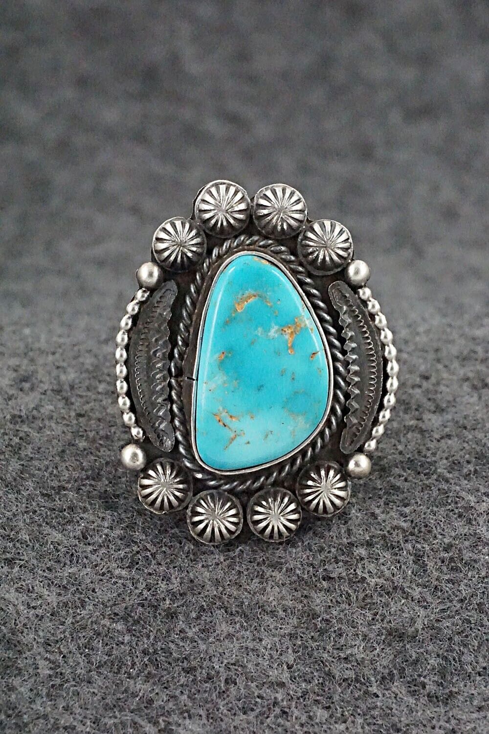 Turquoise & Sterling Silver Ring - Rosita Calladitto - Size 9