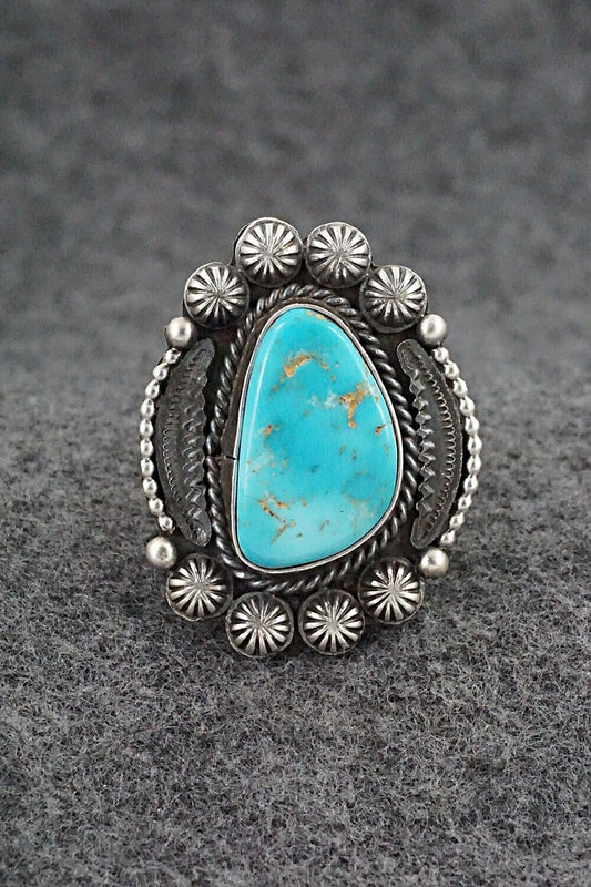 Turquoise & Sterling Silver Ring - Rosita Calladitto - Size 9