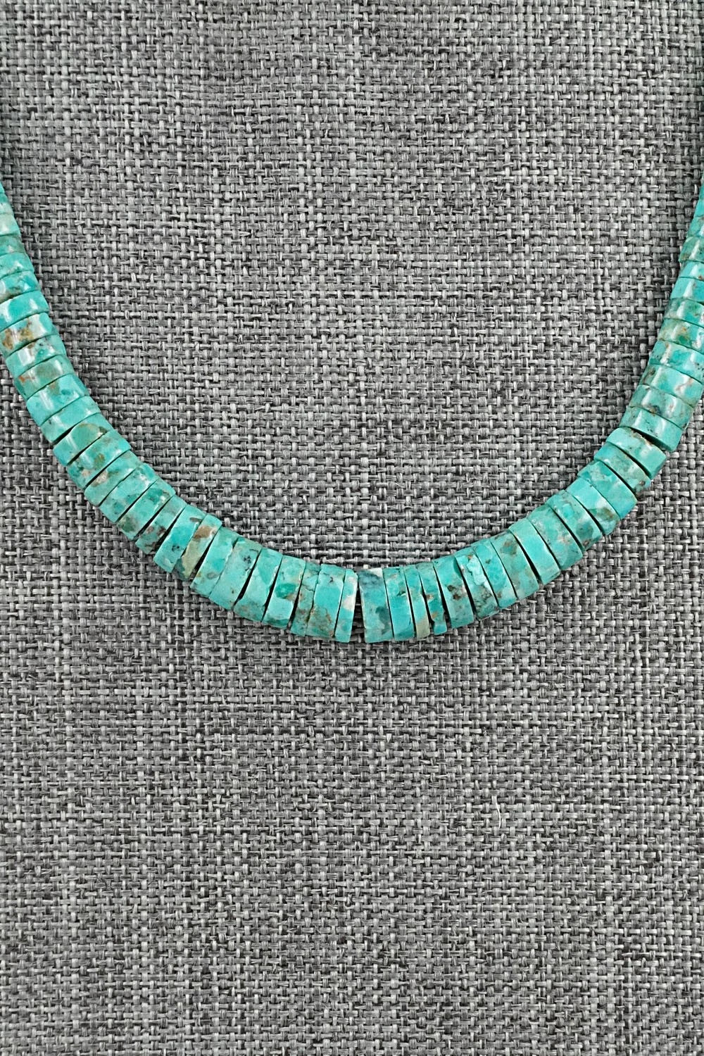 Turquoise & Sterling Silver Necklace 18" - Doreen Jake