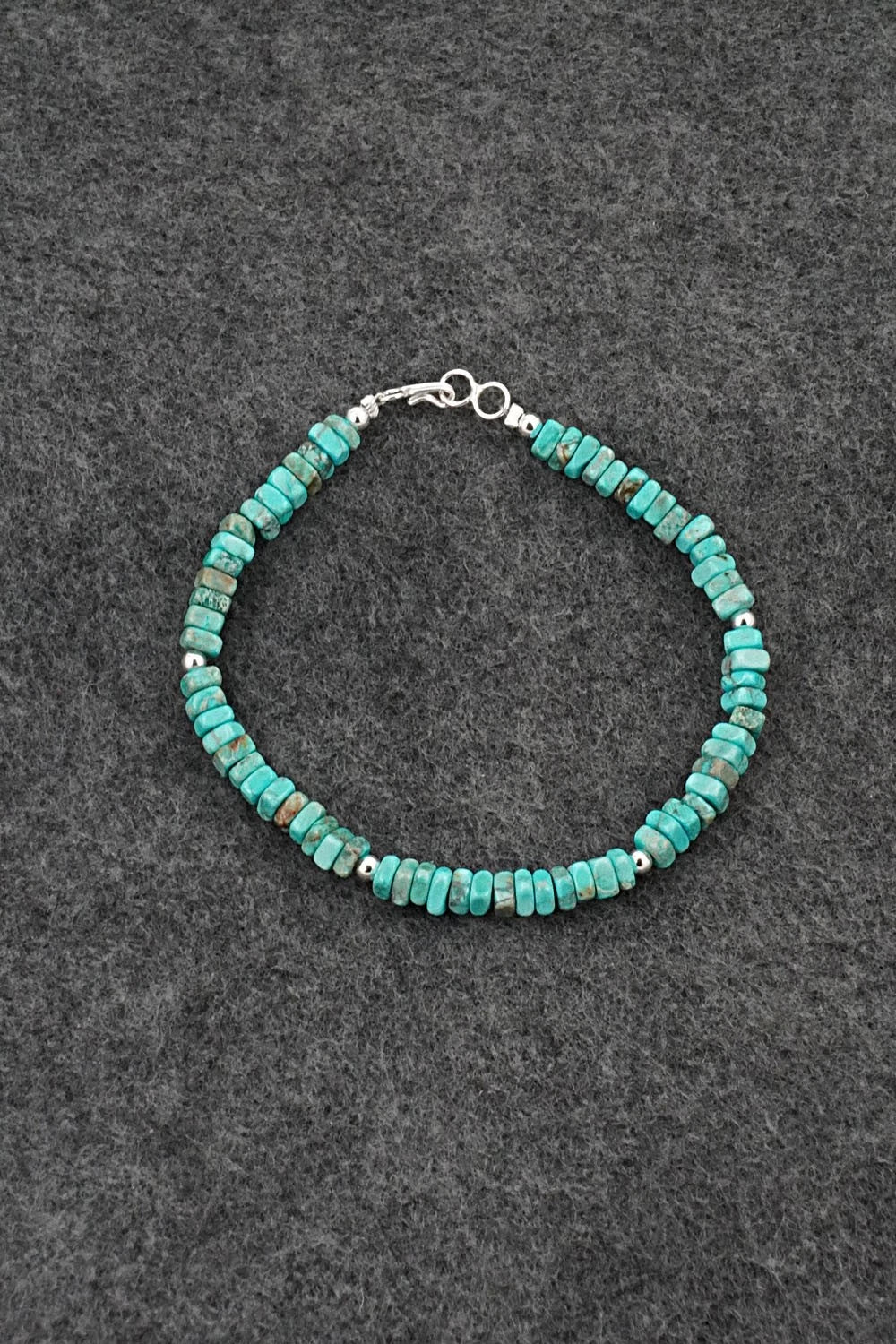 Turquoise & Sterling Silver Bracelet - Doreen Jake