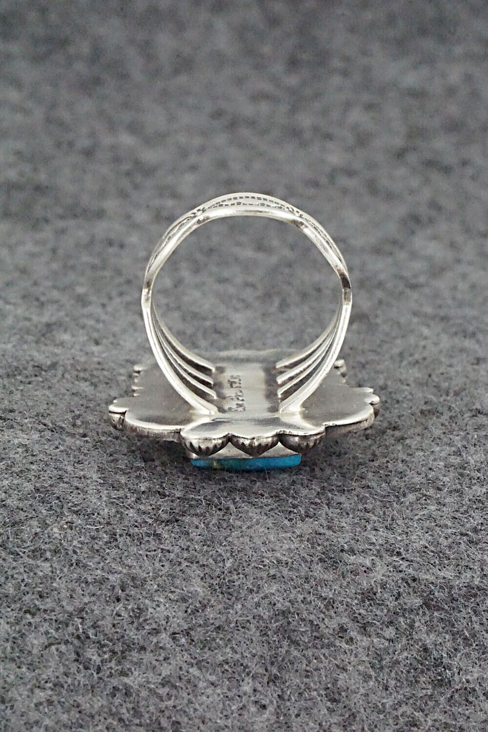 Turquoise & Sterling Silver Ring - Tom Lewis - Size 9