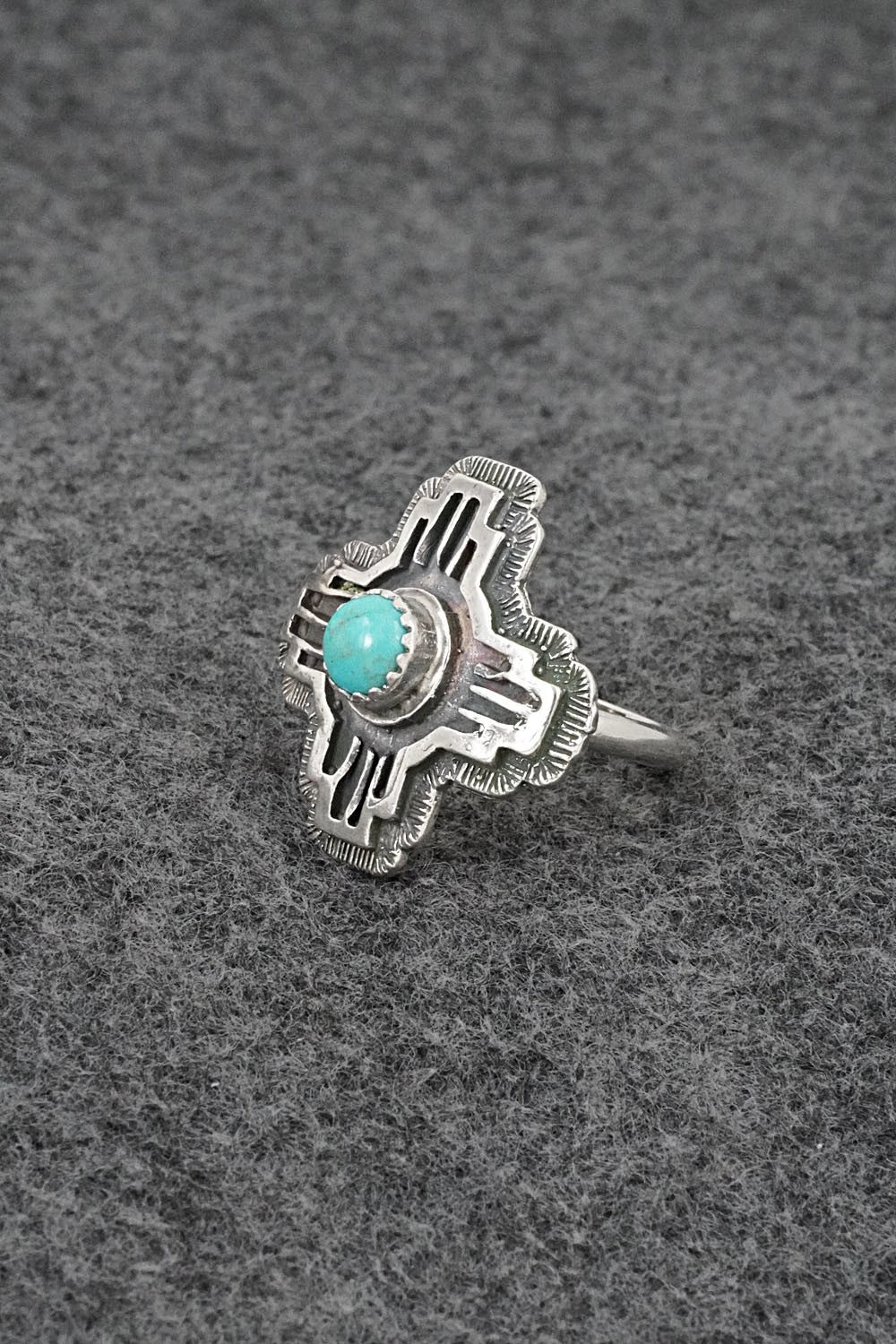 Turquoise and Sterling Silver Ring - Letricia Largo - Size 6.75