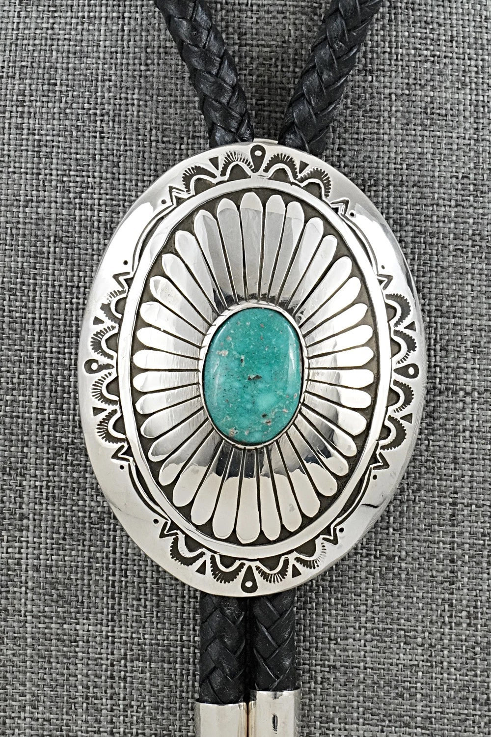 Turquoise & Sterling Silver Bolo Tie - Charlie John