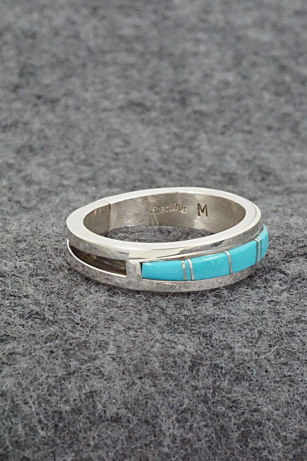 Turquoise & Sterling Silver Inlay Ring - Wilbert Muskett Jr. - Size 11.5