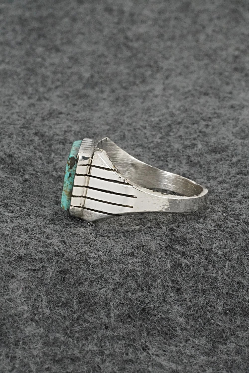 Turquoise & Sterling Silver Ring - Trevor Jack - Size 13.75