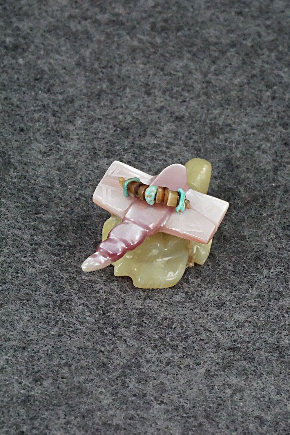 Turtle with Dragonfly Zuni Fetish Carving - Daisy Rose Leonard