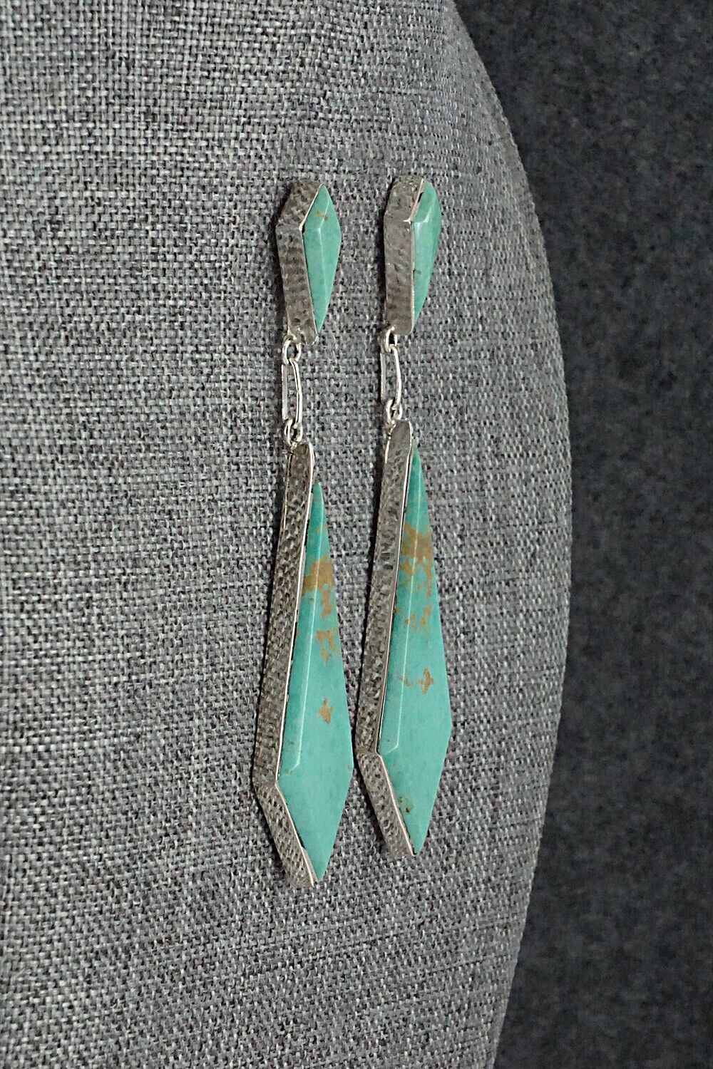 Turquoise & Sterling Silver Earrings - Bryant Othole