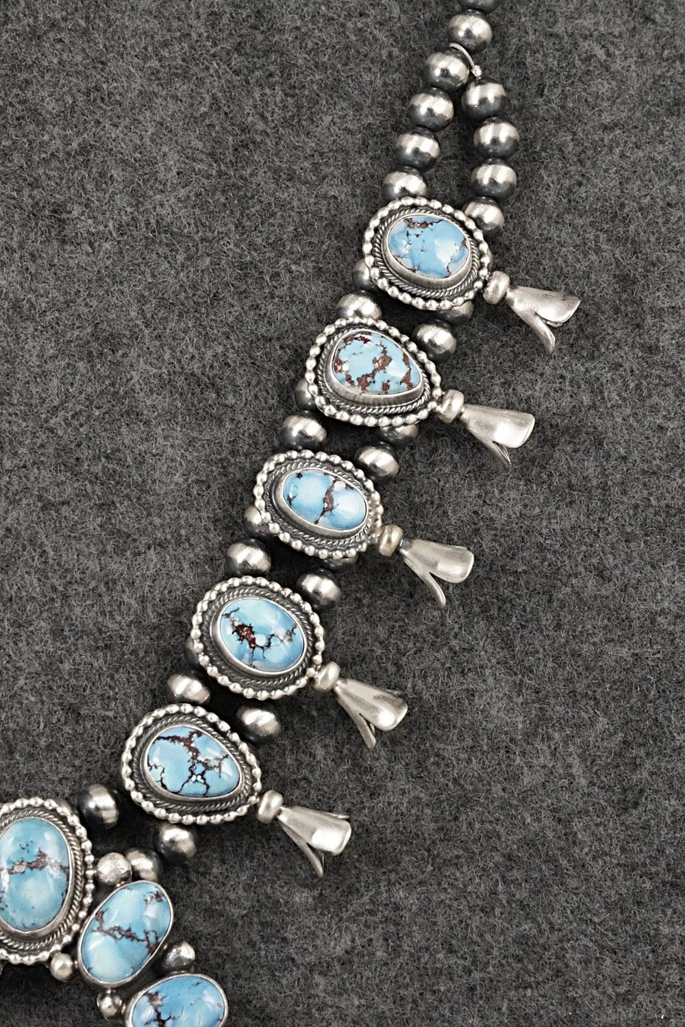 Turquoise & Sterling Silver Squash Blossom Set - Darrin Livingston