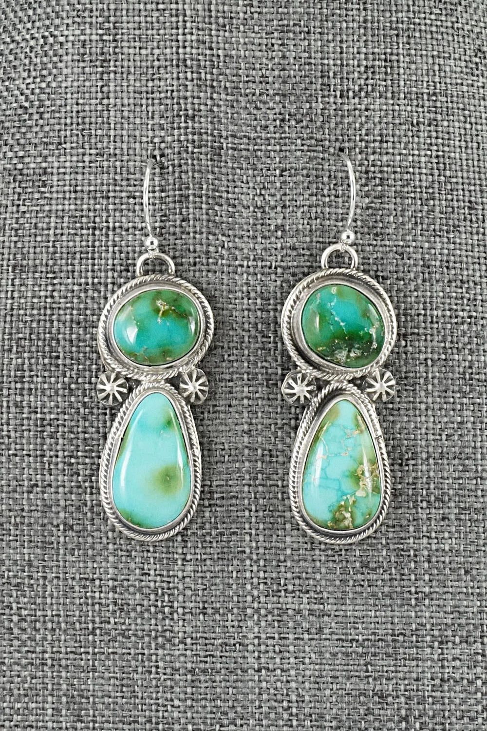Turquoise & Sterling Silver Necklace and Earrings Set - Bobby Johnson