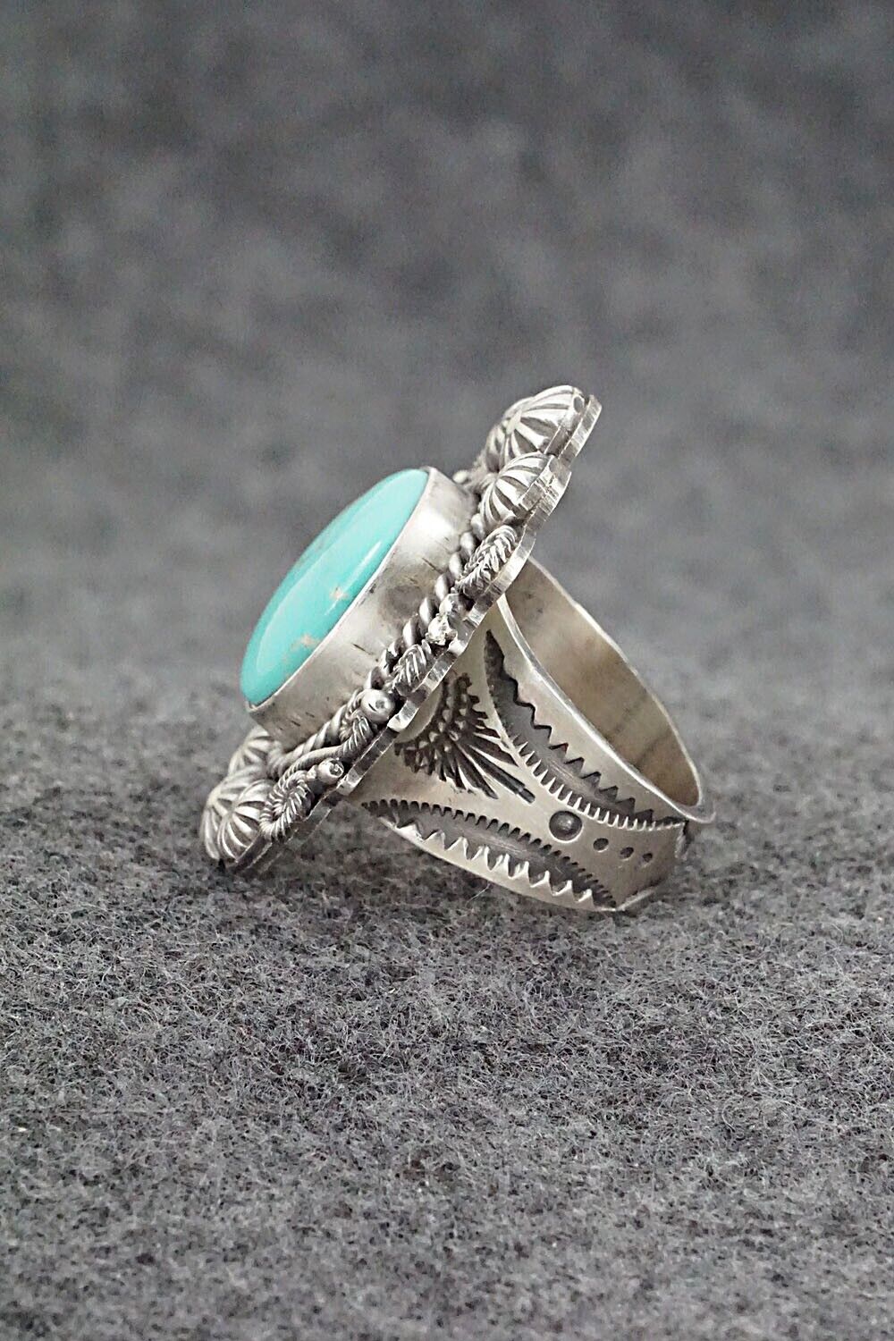 Turquoise & Sterling Silver Ring - Rosita Calladitto - Size 7.5