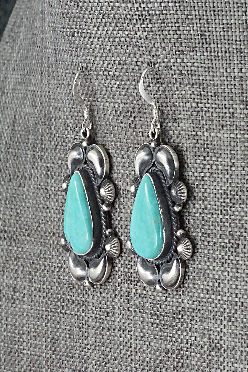 Turquoise & Sterling Silver Necklace and Earrings Set - Derrick Gordon