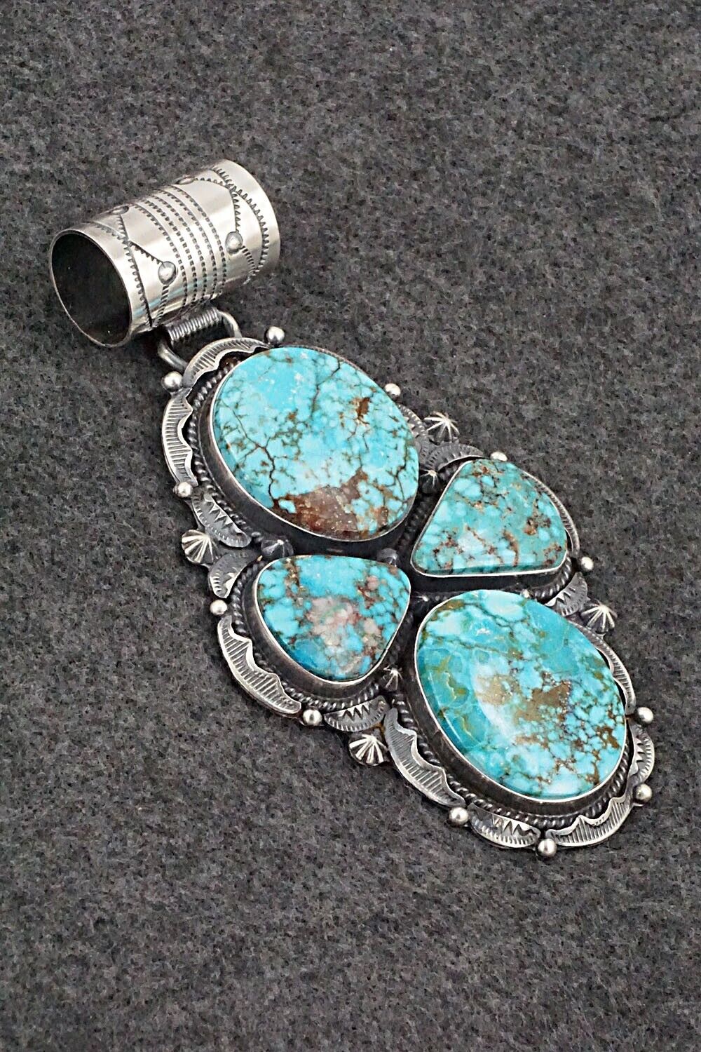 Turquoise & Sterling Silver Pendant & Earrings Set - Raymond Delgarito