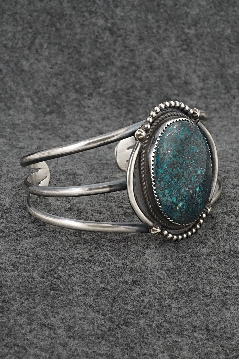 Turquoise & Sterling Silver Bracelet - Leslie Nez