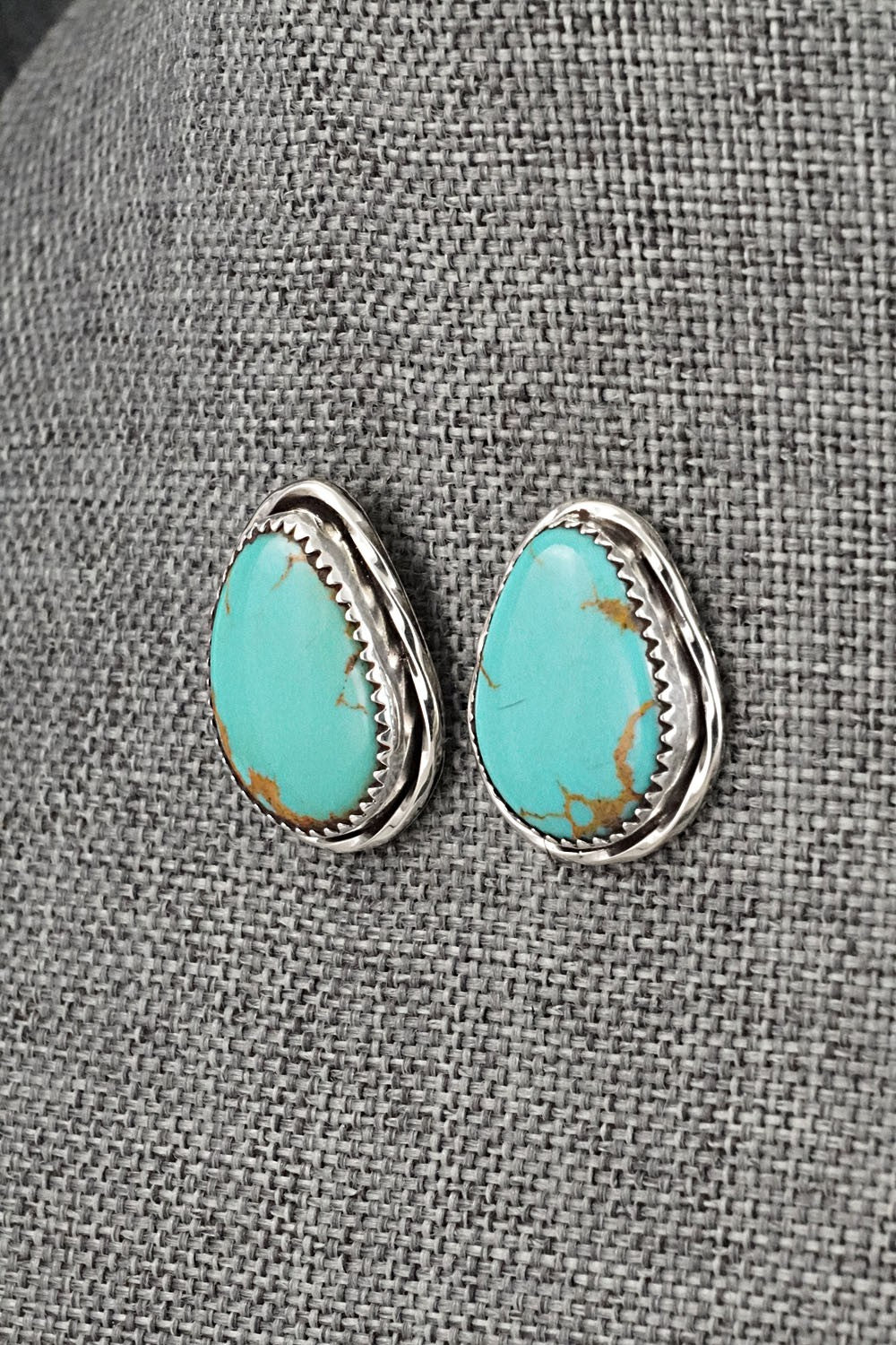Turquoise & Sterling Silver Earrings - Ernest Hawthorne