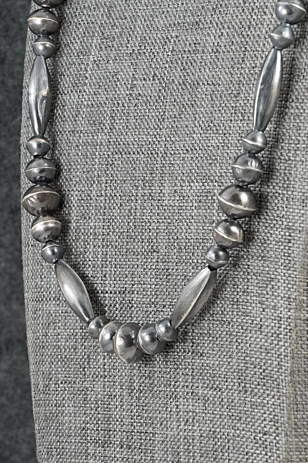 Sterling Silver Navajo Pearl Necklace 22" - Vintage