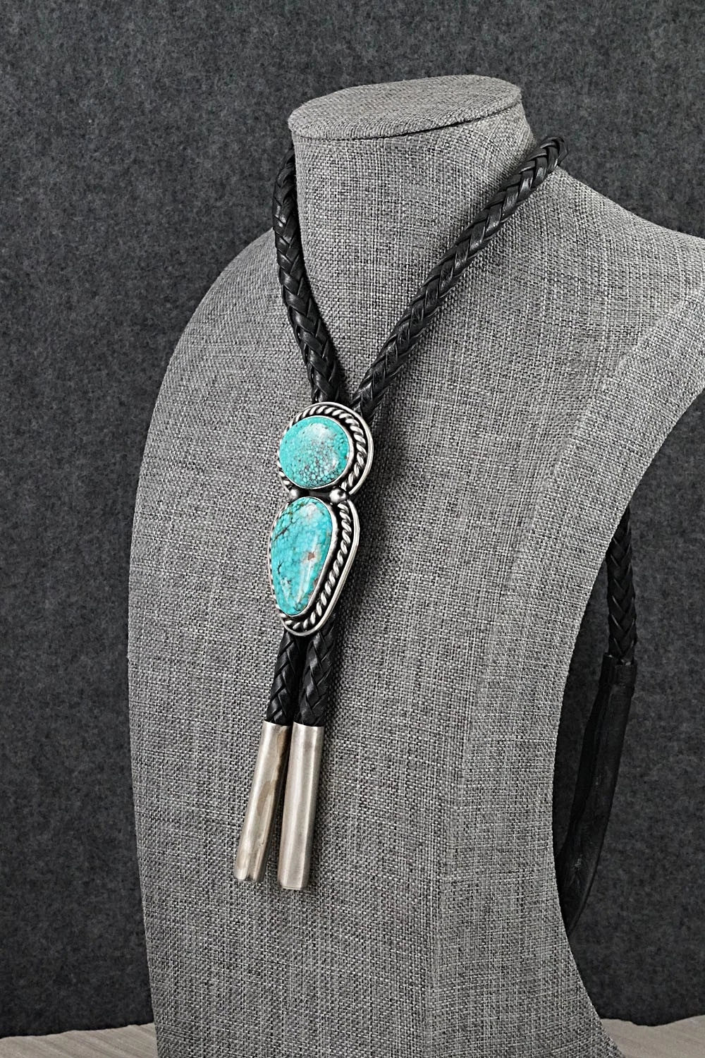 Turquoise & Sterling Silver Bolo Tie - Darrin Livingston