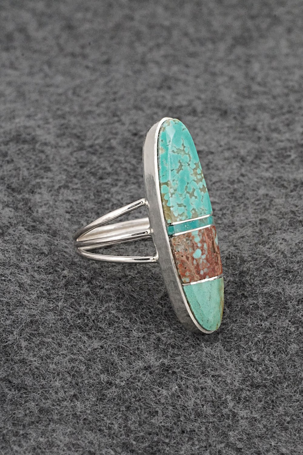 Turquoise & Sterling Silver Ring - Harold Smith - Size 9